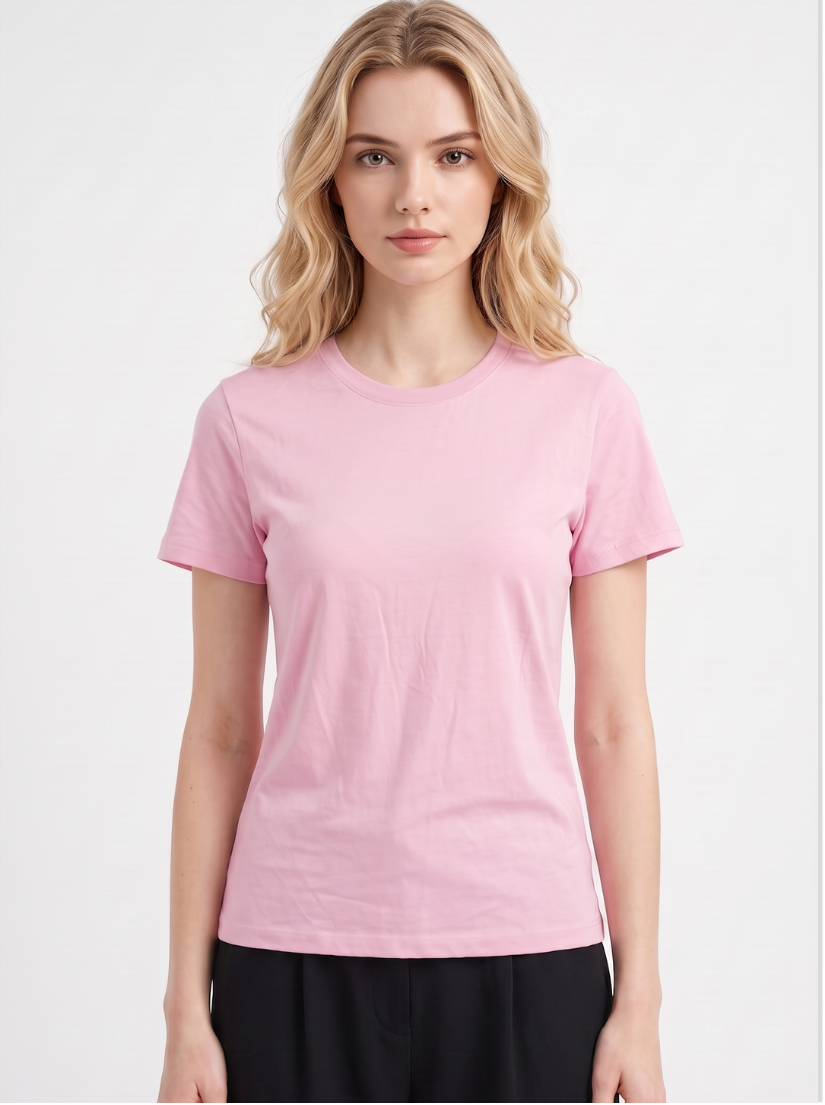 Pink - Women Classic Fit Cotton Tee