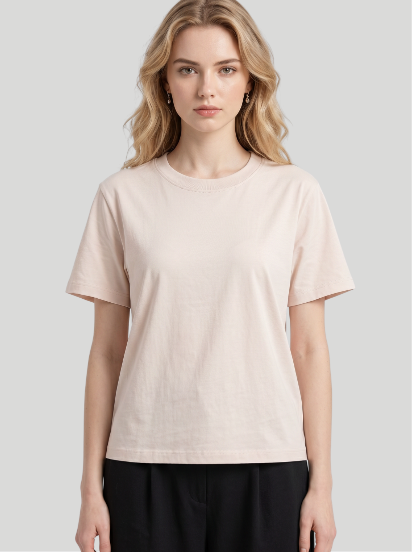 Sand - Women Classic Fit Cotton Tee
