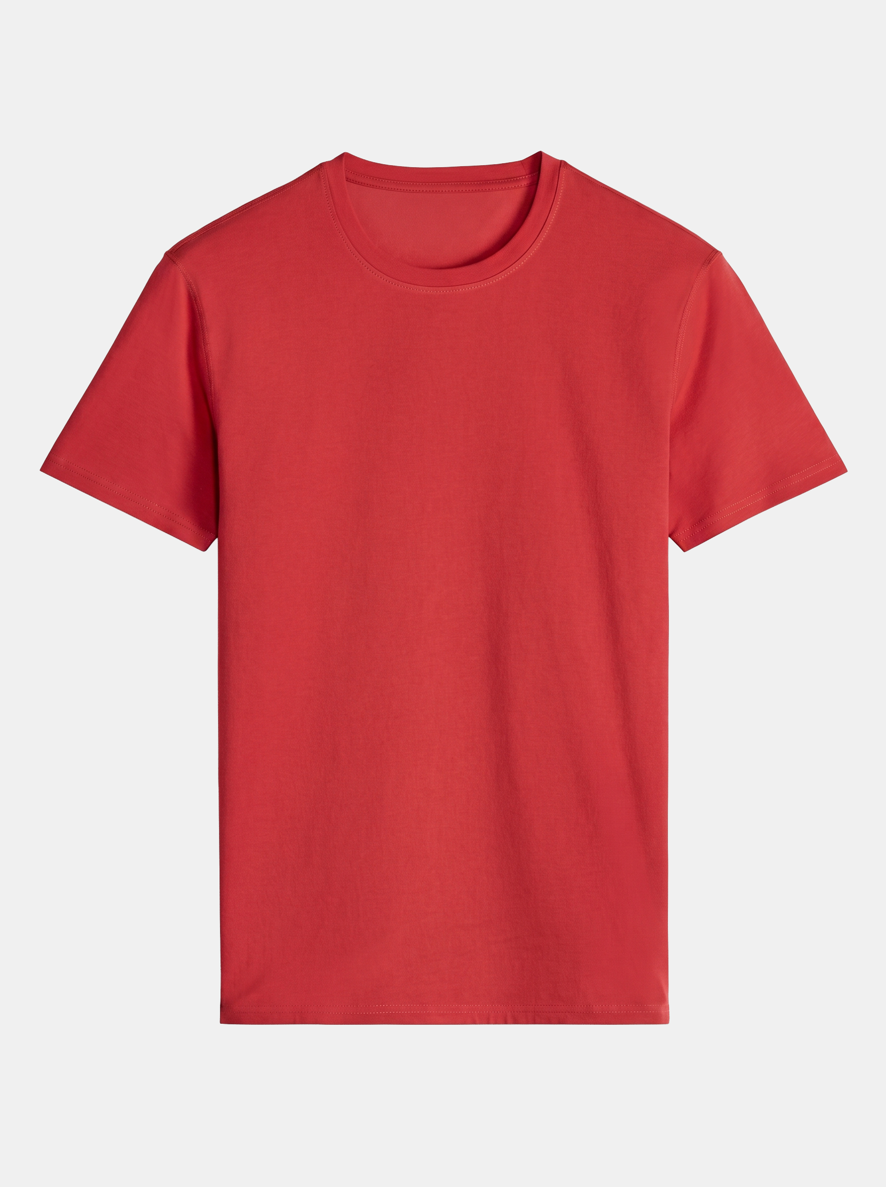 Red t-shirt on a light gray background