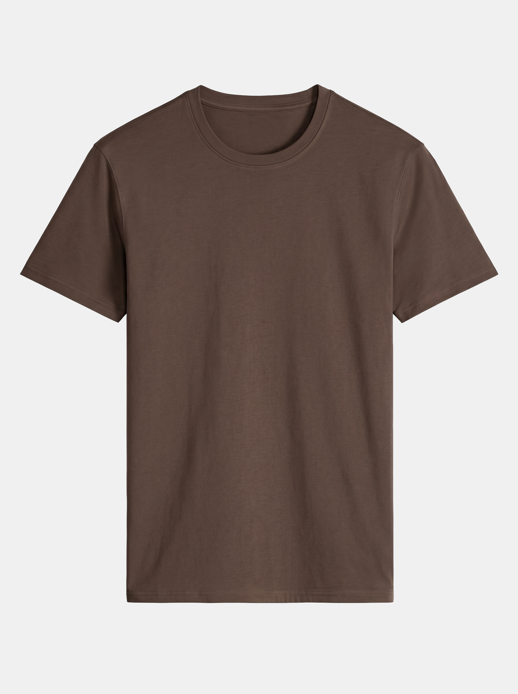 Brown t-shirt on a light gray background