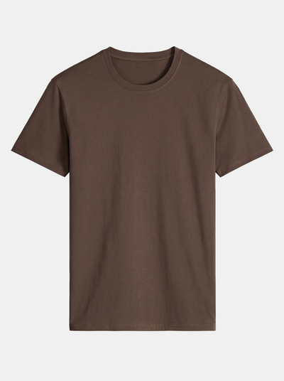 Brown t-shirt on a light gray background