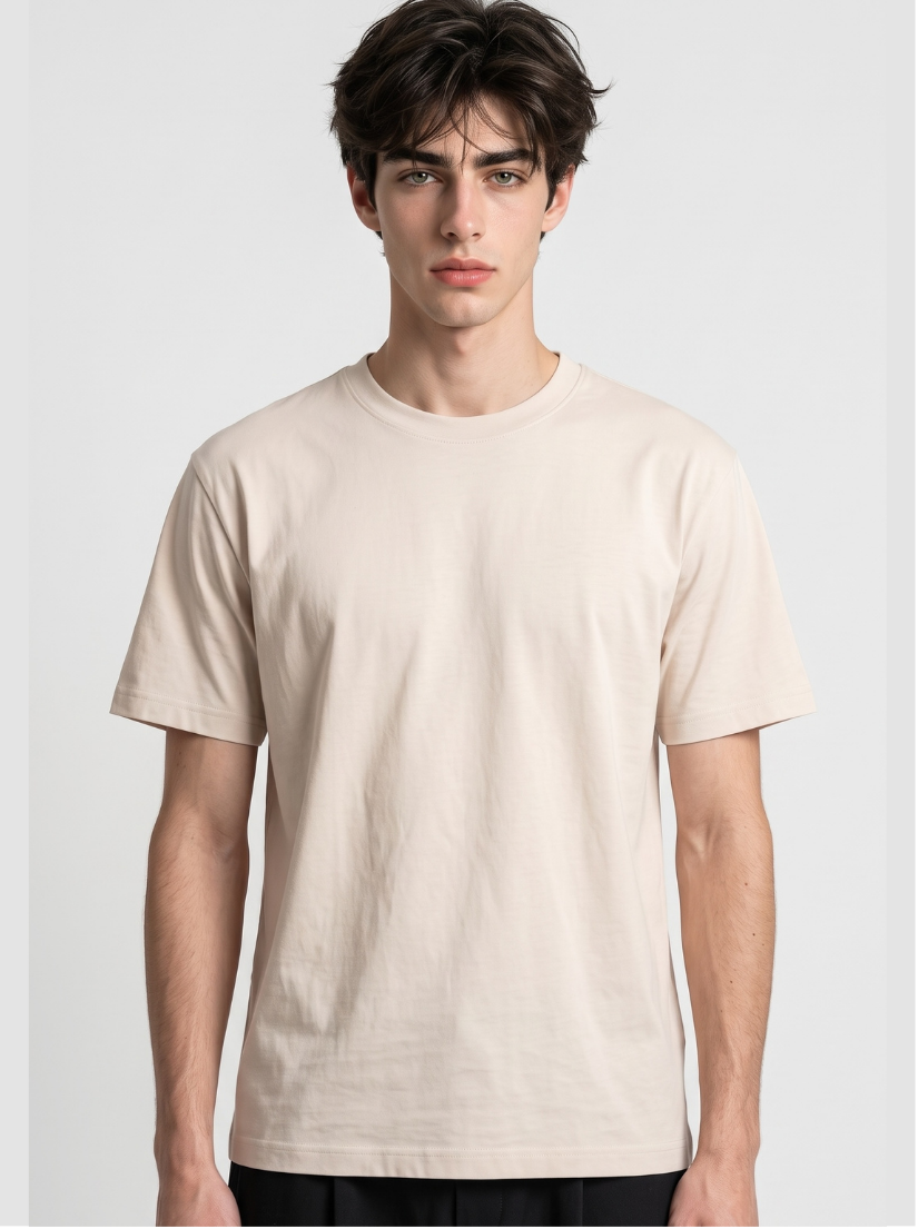 Sand - Men Classic Fit Cotton Tee