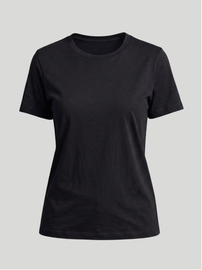 Black - Women Classic Fit Cotton Tee