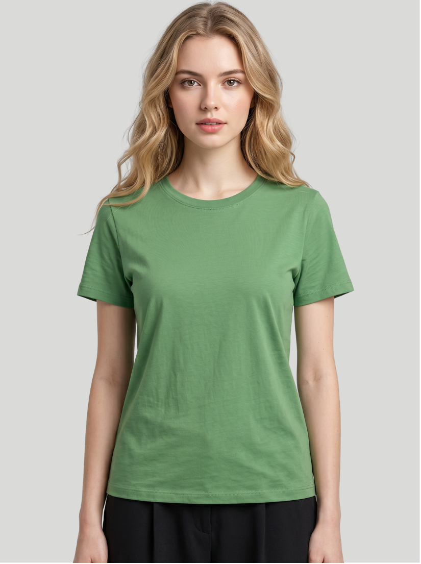 Green - Women Classic Fit Cotton Tee