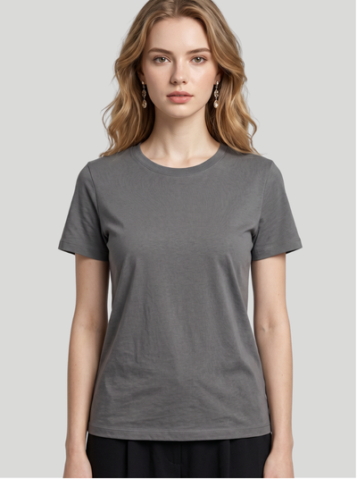 Gray - Women Classic Fit Cotton Tee